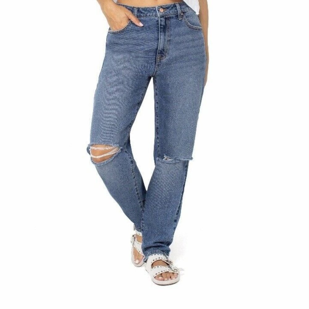 Celebrity Pink High-Rise Curvy Dad Denim Dark Wash Jeans 15/32